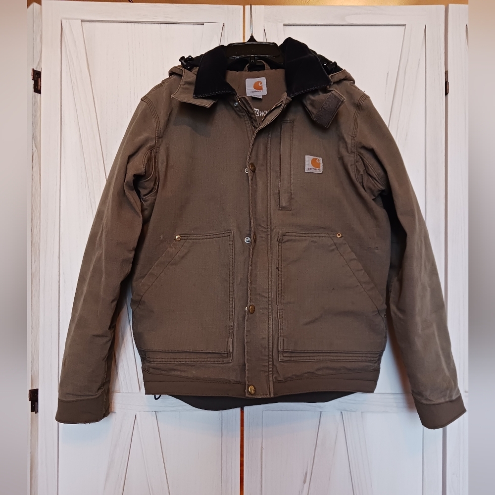 Mens Carhartt Full Swing Ripstop Insulated Jacket in Tarmac - S